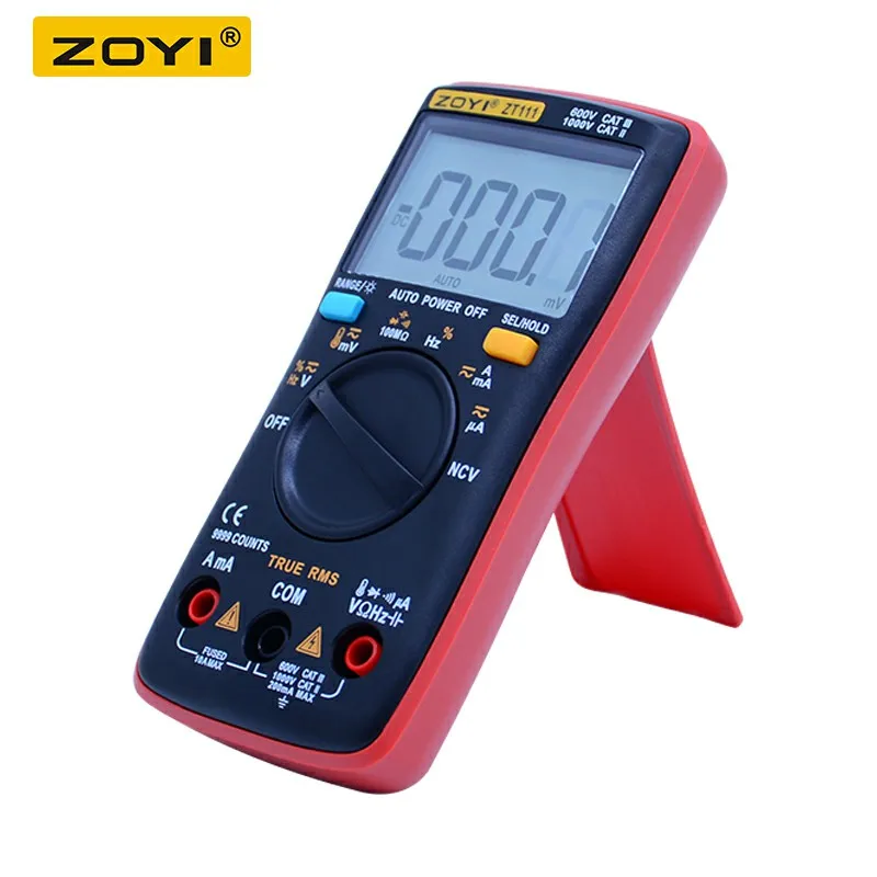 ZOYI ZT111 карманный цифровой мини мультиметр 9999 отсчетов Ом переменный/постоянный