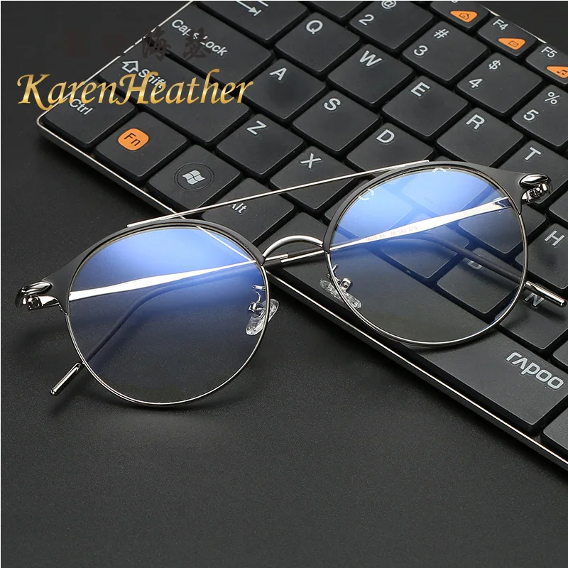 

Anti-Blue Rays Woman Eyeglasses Computer Goggles Boys Girls Gaming Glasses UV Radiation Resistant Man PC Reading Alloy Round