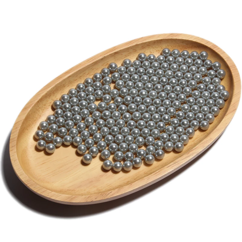 500PCS 8mm Gray Super Shiny NO HOLE diy Imitation Garment Beads Round ABS Plastic Loose Pearl for Jewelry Accessories | Дом и сад