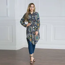 

FGHGF Fashion M-7XL Women Blouses Autumn Plus Size Blusas Mujer De Moda 2017 Long Sleeve Print Shirt Oversize Womens Clothing