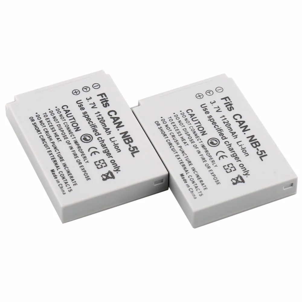 캐논 IXUS 800 850 860 870 카메라용 NB-5L 배터리, NB 5L NB5L, 캐논 IXUS 800, 820, 830 900, 90 950, 960, 970, 980 990, IS IXY, 810,, 2 개