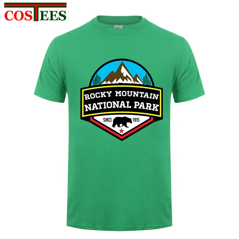 Creative design Printed t shirt Men Classic Rocky Mountain National
