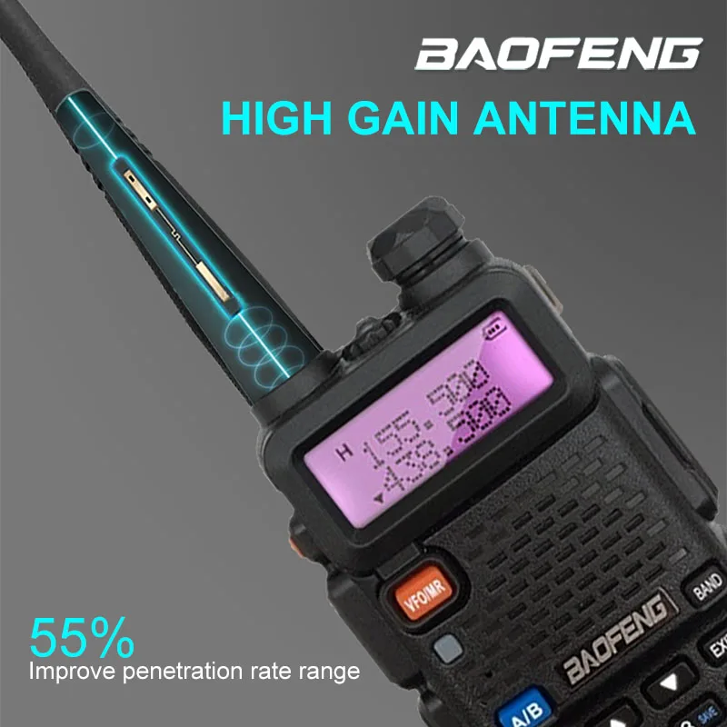 2 шт. BAOFENG UV-5R 8 Вт высокомощная портативная рация VHF UHF любительская радиостанция двухдиапазонный радиоприемник HF Amador UV 5R Охота