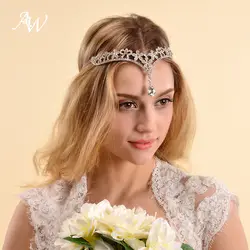 AW Серебряный Кристалл глава Jewelry головной убор Свадебные и короны, диадемы для вечерние свадебные Головные уборы