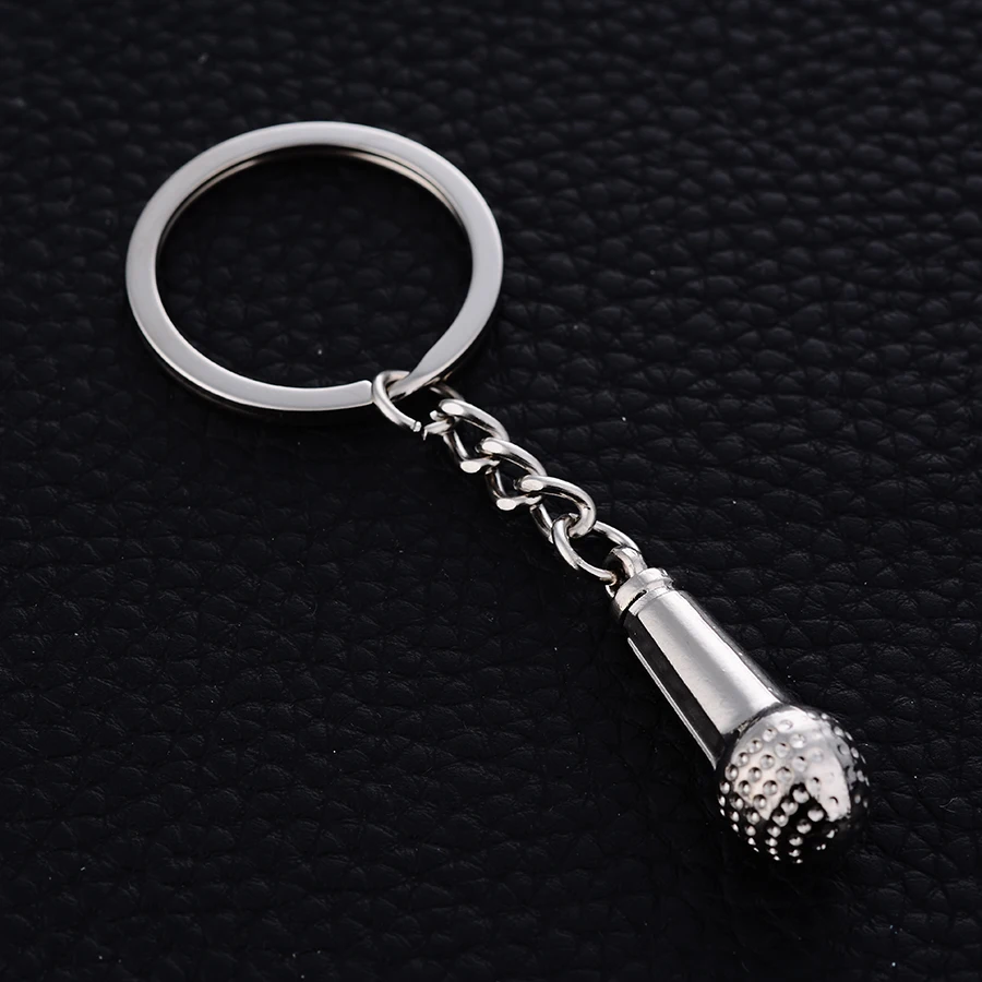 Microphone Keychain Creative Personality Metal Car Key Chain Ring