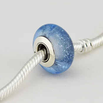 

DIY Beads for Jewelry Making Sterling-Silver-Jewelry Cinderella Murano Glass Bead Charms Silver 925 Berloque Perles Women