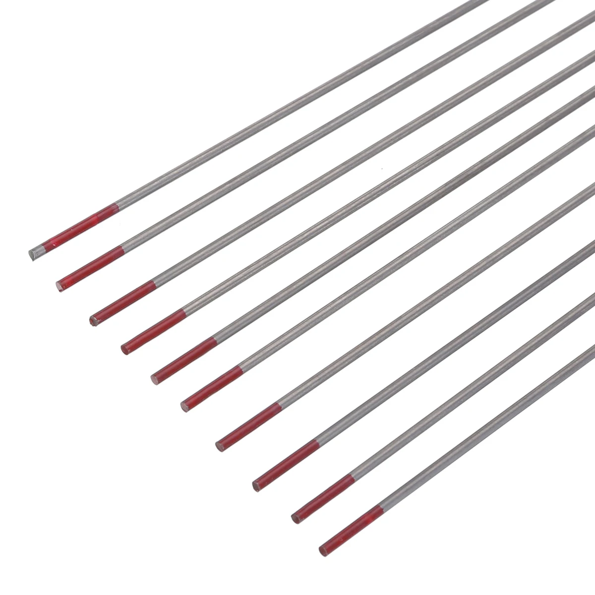 10Pcs TIG Welding Tungsten Electrodes Rod  Good Conductivity 2% Thoriated 1.6x150mm WT20 Red For Welding Carbon Steel Mayitr