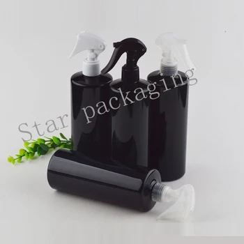 

12pcs 500ML empty black trigger spray pump plastic bottles , DIY 500cc cleaning pump sprayer trigger container bottles for water