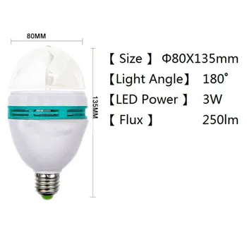 

Hot E27 Colorful Crystal LED Light Auto Rotating RGB Projector Crystal led Stage Light Magic Ball For Party Disco Bulb Lamp