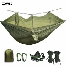 Портативный гамак с сеткой от насекомых двойной человек сложенный в мешок гамак с сеткой от насекомых висячая кровать для путешествий наборы кемпинга