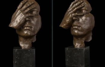 

Art Deco Sculpture Man Thinking Face Abstract Bronze Statue