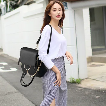 

Women Mini Crossbody Bag Backpack Dual Use Lady Travel PU Leather Shoulder Bags New