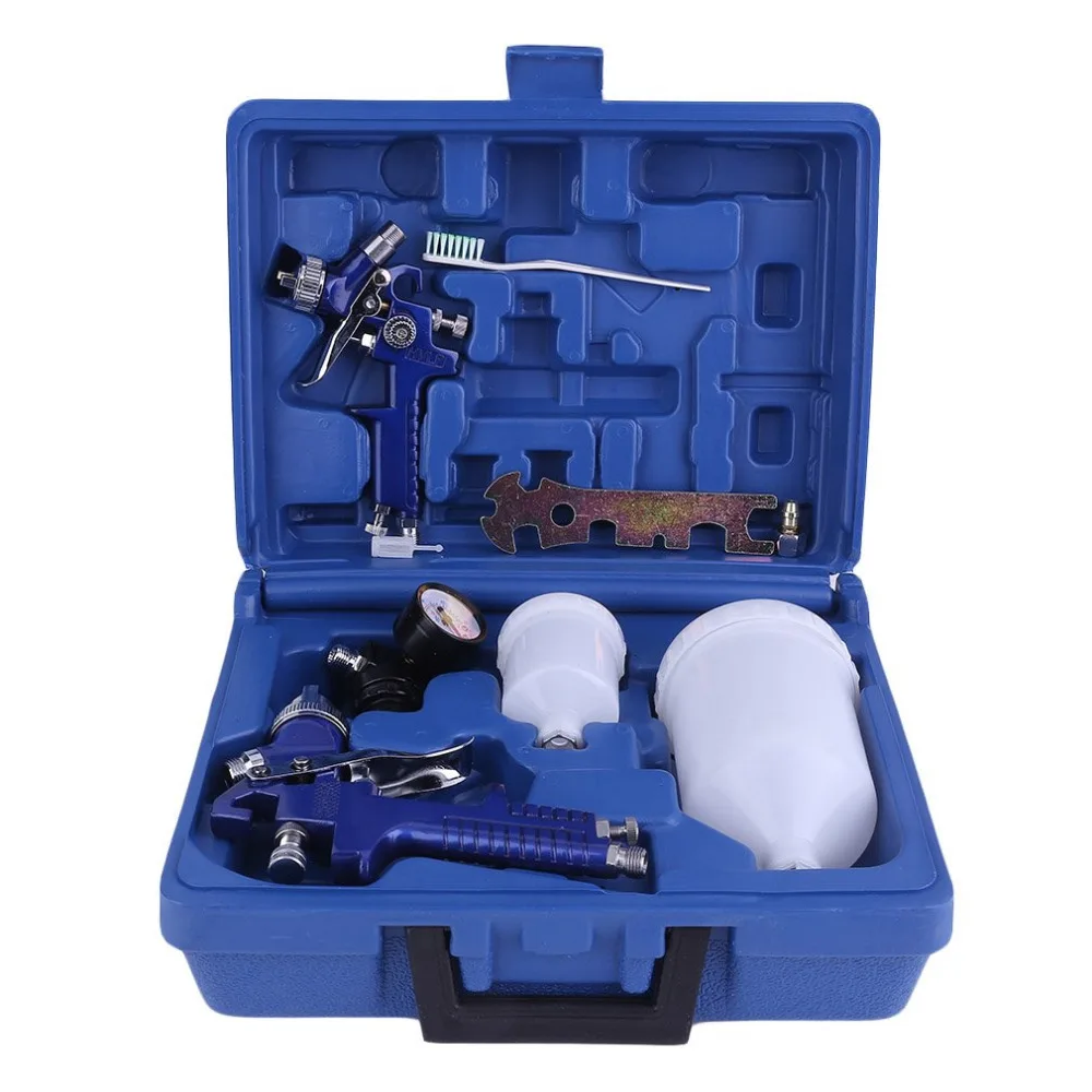 

High Pressure Air Gravity Spray Paint Tool Device Set With Professional 2 Sprayer Paint Nozzle 0.8 Mm + 1.4 Mm Ship From DE