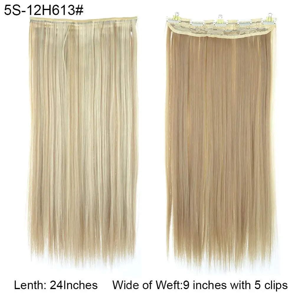 Chorliss, 24 дюйма(60 см), длинные прямые женские волосы для наращивания на заколках, черные, коричневые, цельные, высокая температура, синтетические волосы - Цвет: 33J #