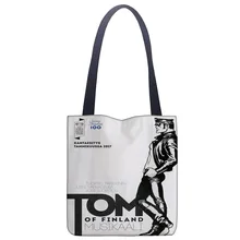 Сумка на плечо с принтом Tom of Finland на заказ, Холщовая Сумка-тоут, сумка для покупок и путешествий, сумка с логотипом на заказ