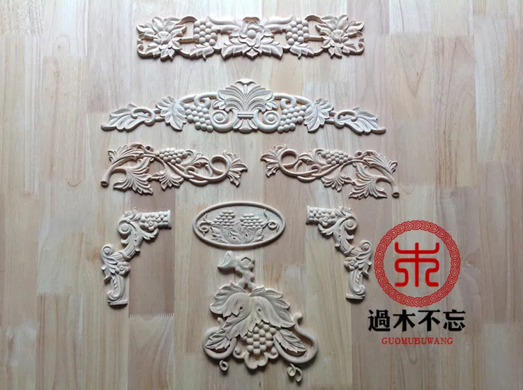 

Don't forget Dongyang wood carving wooden decorative applique Decal table grape central door flower grape floral connection