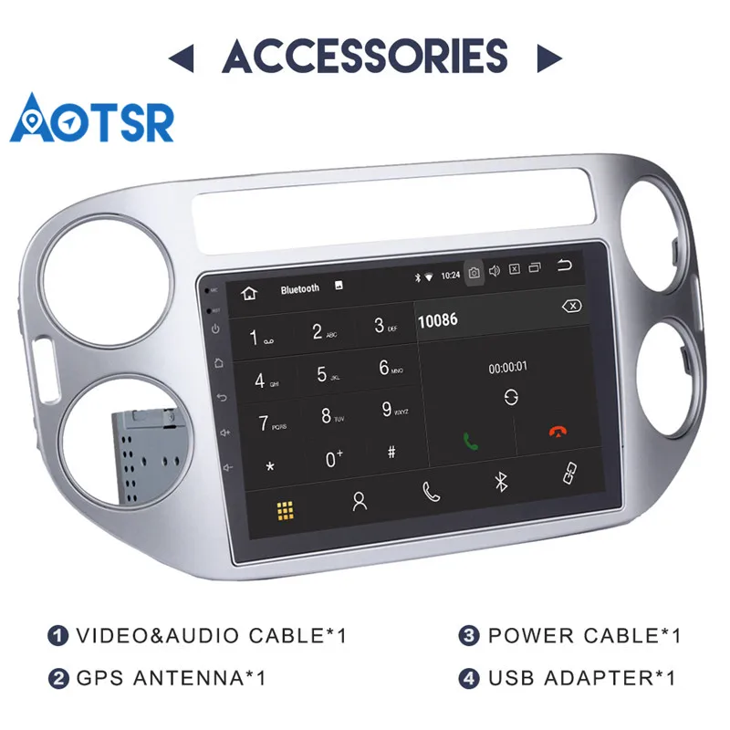 Cheap 9" Android 8.0 7.1 Car GPS Radio Player for Volkswagen VW Tiguan 2010-2015 with Octa Core 4GB+32GB Auto Stereo Multimedia wifi 11