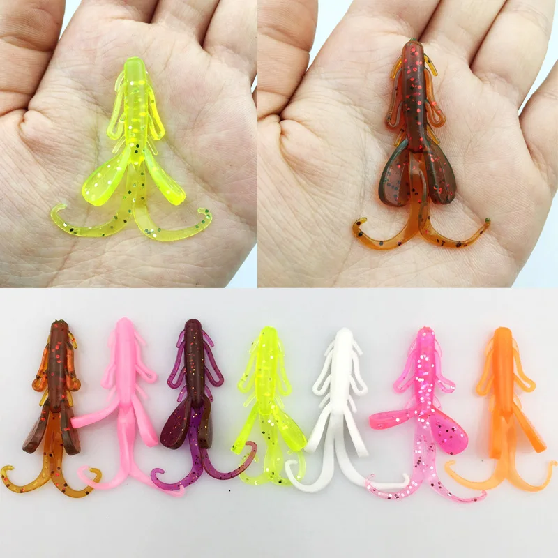 14 pc/lot 7 couleurs 45mm 1.5g appât de pêche grub souple artificiel truite manivelle Panfish Crappie daurade appât souple (lot de 14)