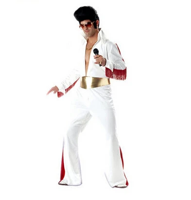 

Classic Super Star Elvis Costume Vintage ROCK Party Cosplay Costume Halloween Coat