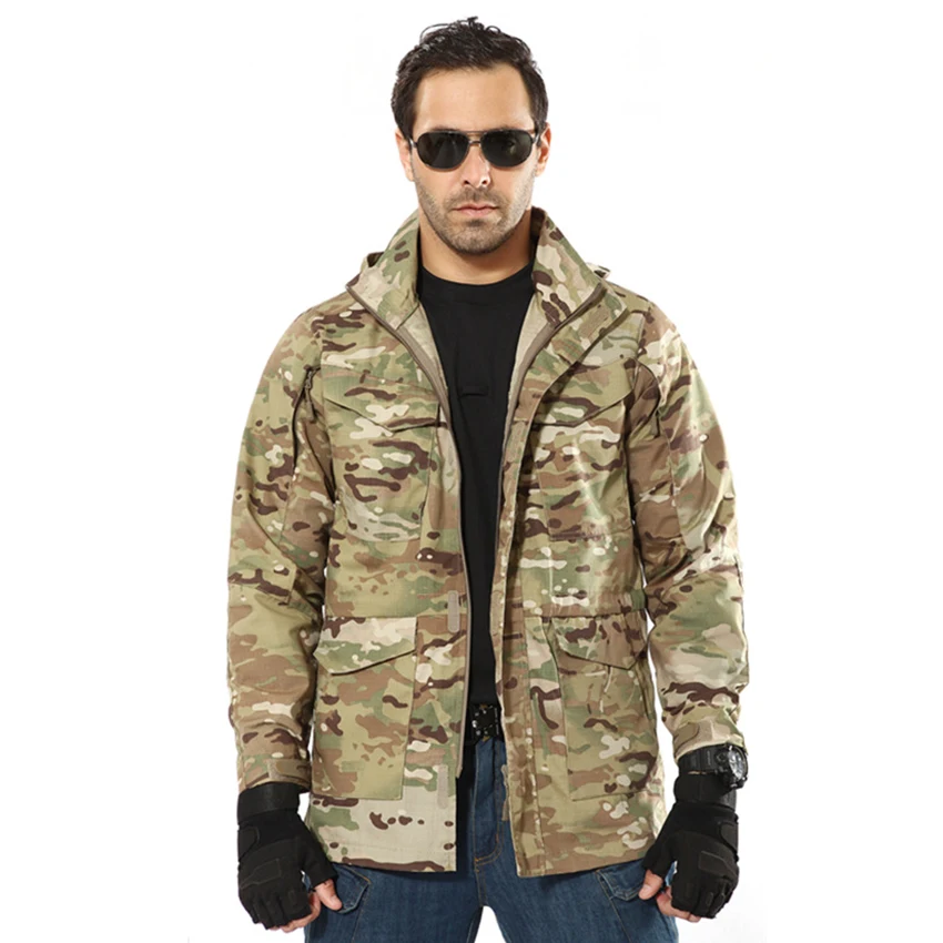 Новая Весенняя и осенняя мужская тактическая ветровка M65, камуфляжная куртка для альпинизма, военная униформа для охоты