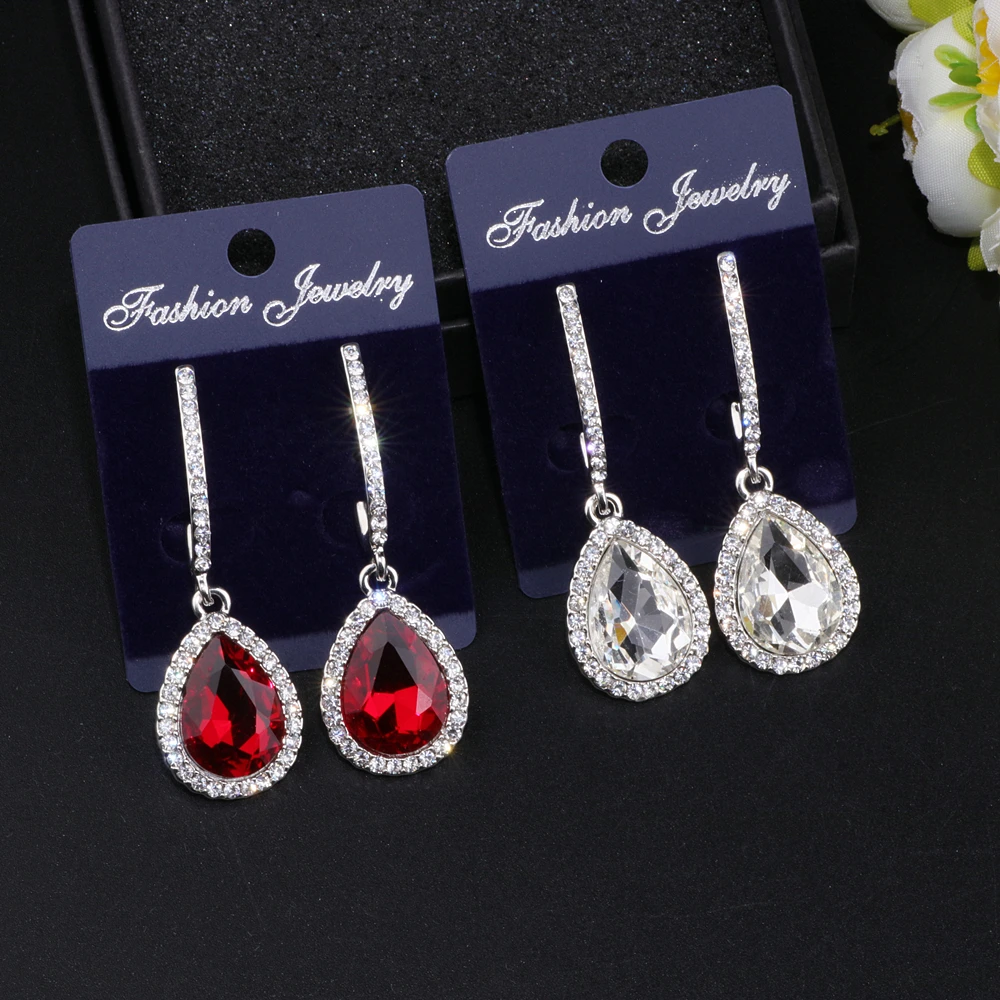 

Classic Charm Crystal Wedding Earrings for Women Silver Color Bridal Long Drop Dangle Earrings 2018 Wedding Jewelry Gifts WX021