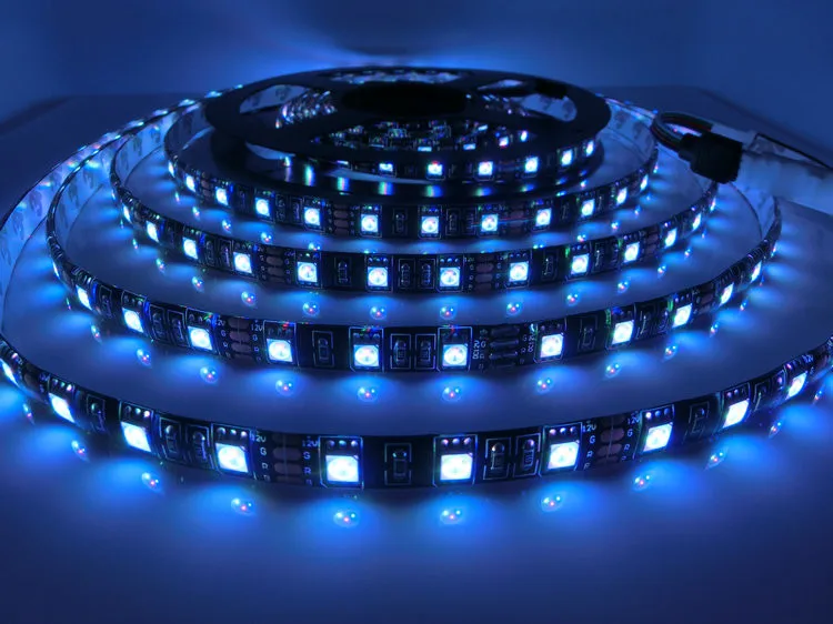 Светодиодная лента 5050 RGB черная печатная плата DC12V гибкая светодиодная лампа 60LED/m