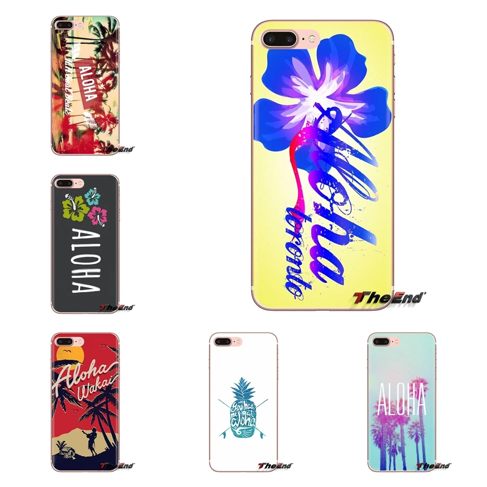 Для iPod Touch Apple iPhone 4 4S 5 5S SE 5C 6 6S 7 8 X XR XS Plus MAX прозрачный мягкий чехол Чехлы Цветы Aloha