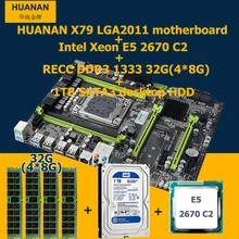 Huanan X79 V2.49 LGA2011 материнской Процессор Оперативная Память hdd комбинации Xeon E5 2670 C2 Процессор Оперативная память 32 г (4*8 г) DDR3 ECC Reg SATA3 1 ТБ Desktop HDD