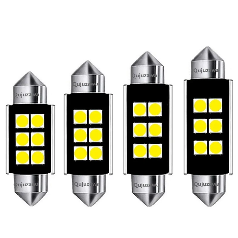 

10Pcs 31mm 36mm 39mm 41mm C5W 6 SMD 3030 LED CANBUS Error Free Car Festoon Lamp NO ERROR Reading Dome Light White Warm White 12V