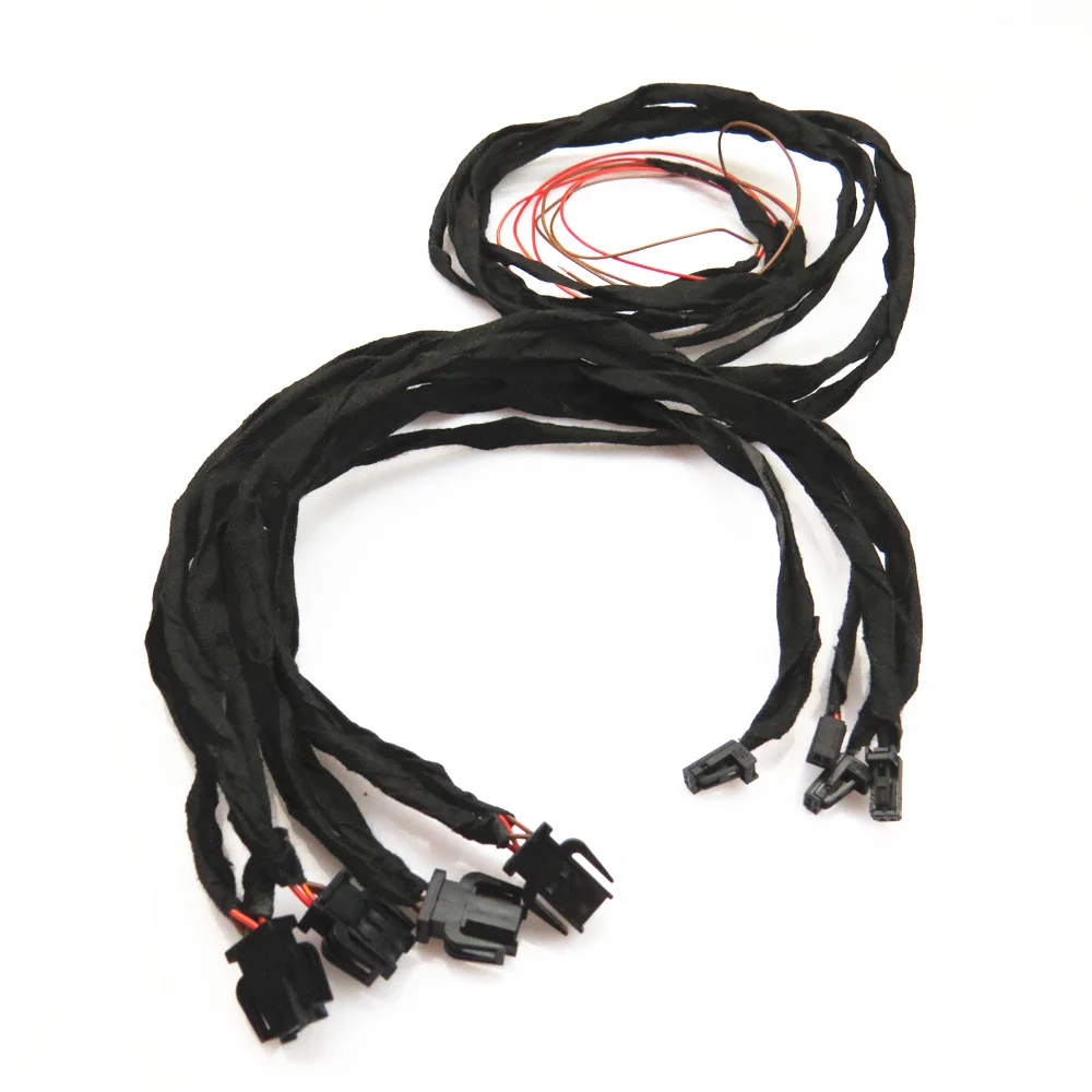 

TUKE Car LED Interior Footwell Lights&Red Warning Light Wire Cable Harness For A3 S3 A4 A6 A5 A7 S4 Q3 Q5 3AD947409 8KD 947 411