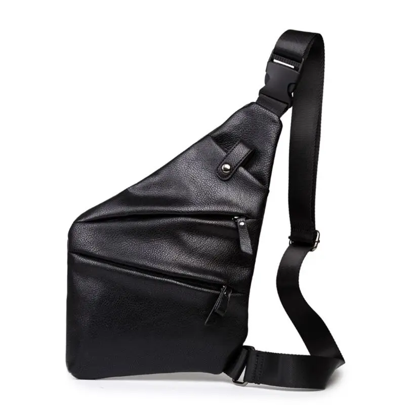 

Sling Bag Shoulder Crossbody Chest Bags PU Leather Daypacks Hiking Daypack for Men
