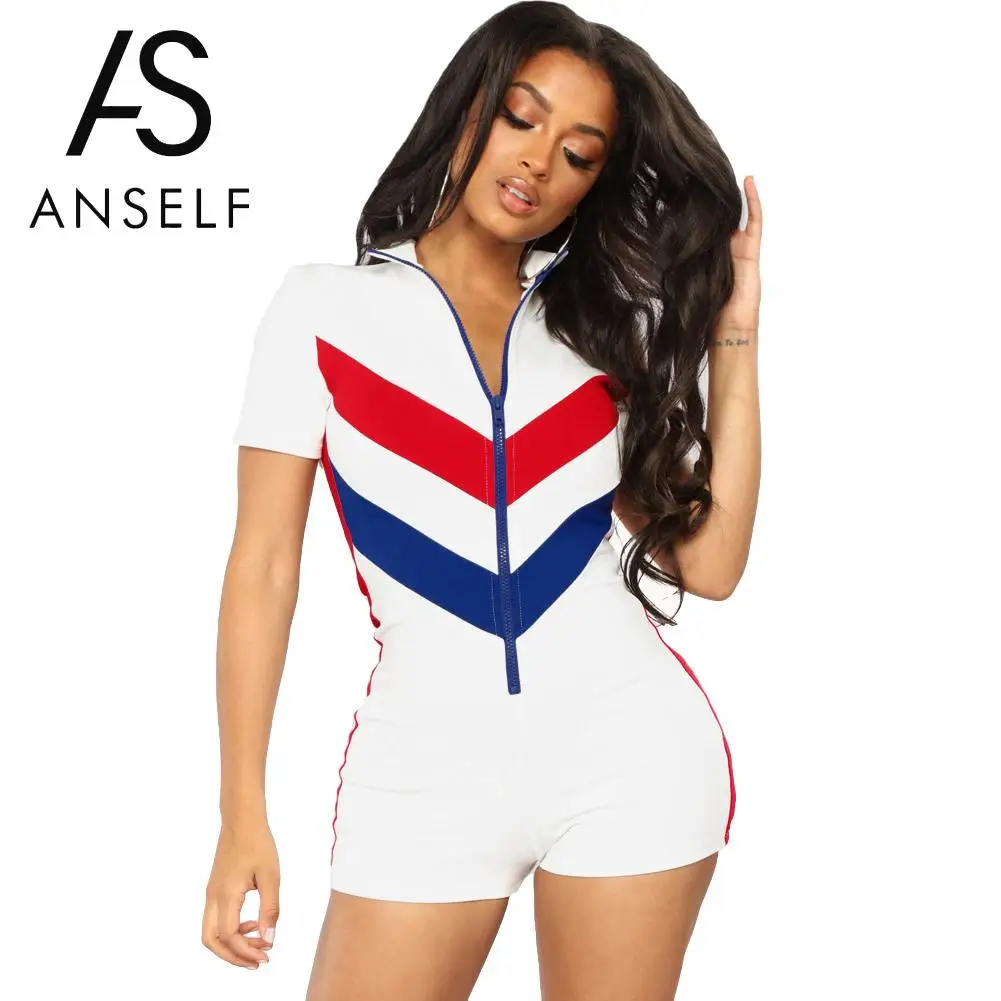 

Summer jumpsuits for women 2019 Crochet Color Rompers Short Sleeve Playsuit Bodysuit Overalls One Piece Tracksuit Plus Size 3XL