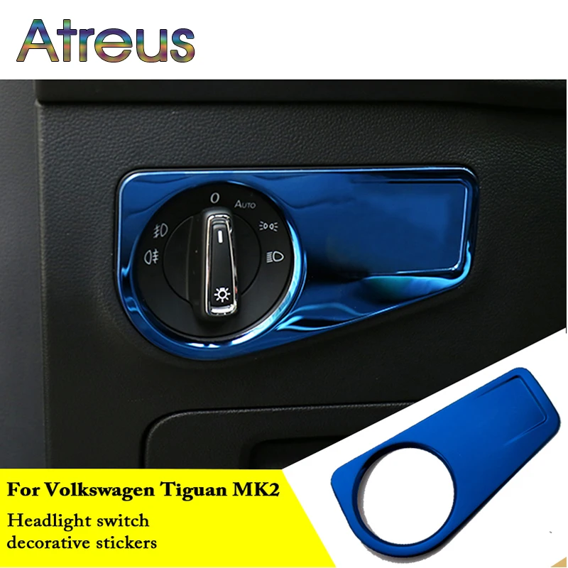 Наклейки Atreus на переднюю фару Volkswagen Tiguan 2017 2018 аксессуары для VW 2 MK2|stickers for|stickers
