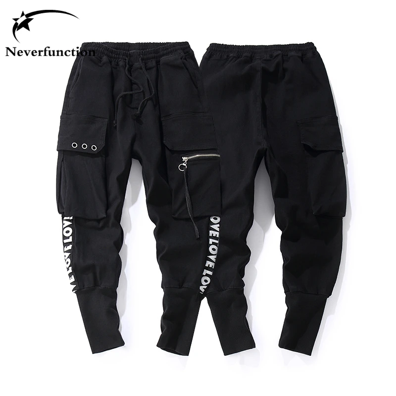 Fashion Joggers casual men Cross pants high quality Sweatpants black ...