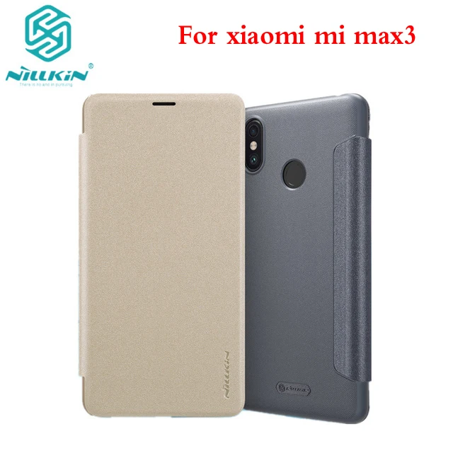 

For xiaomi mi max 3 Case 6.9" NILLKIN Sparkle Leather Matte Flip Cover Case For xiaomi mi max 3 max3 with sleep function