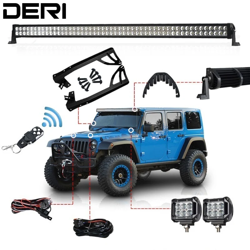 3D 300 Вт 52 &quotдвухрядный комбинированный прямой внедорожный светодиодный