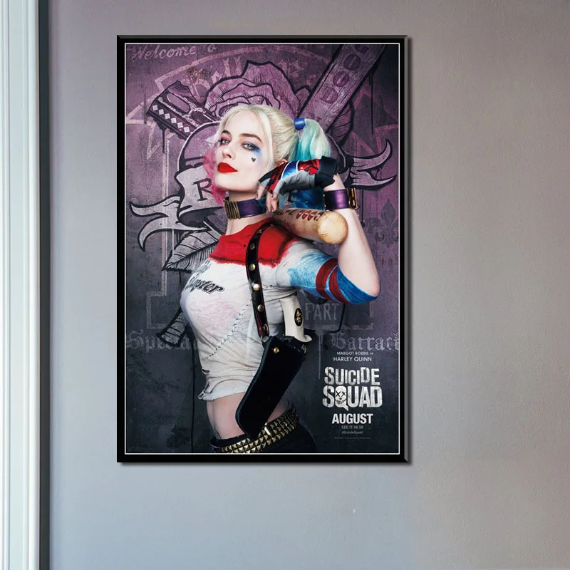 

P486 Suicide Squad Harley Quinn Hot DC Movie Art Painting Silk Canvas Poster Wall Home Decor