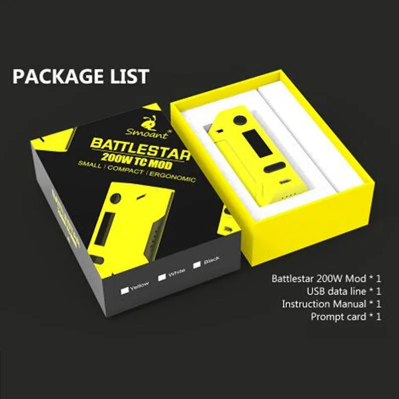 Оригинальный 200 Вт smoant battlestar TC поле mod без Батарея для пружиной 510 контакты/ss