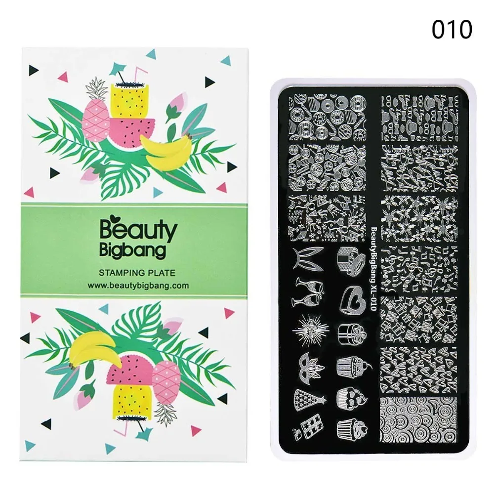 

Beautybigbang Stamping Plates For Nails Pink Love Series Nail Stamping Template Plate Summer Flower Geometry Nail Art Templates