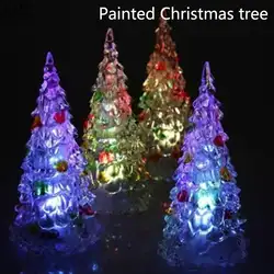 Ночь свете новогодних Клауса рождественские светодио дный украшения Форма разноцветные вечерние дерево лампа в виде Санты