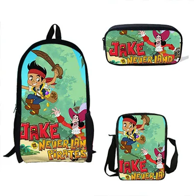 De dibujos animados de jake y los piratas de nunca jamás de la Escuela de  las niñas de los niños de la escuela mochilas al hombro mochila de niños  mochila chicos bolsa