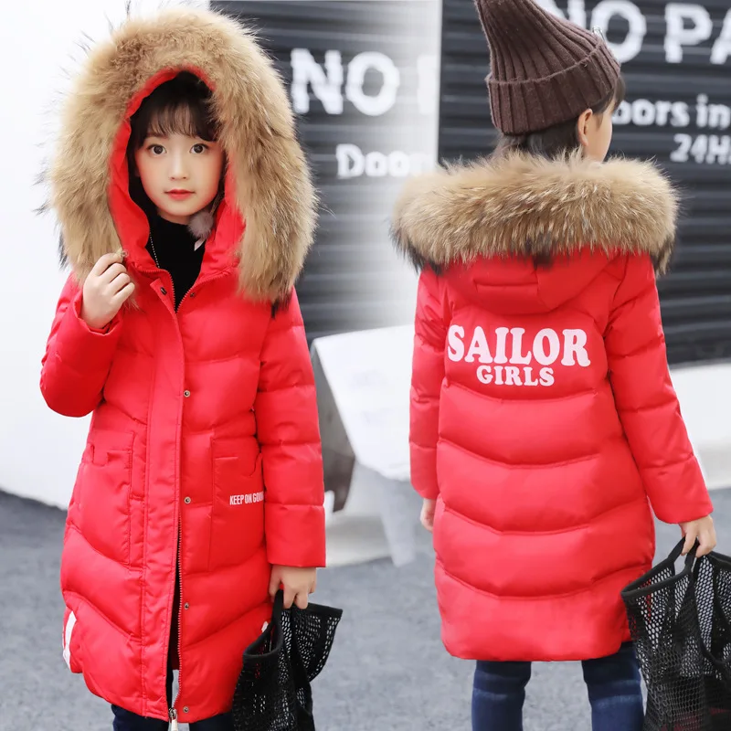 

Winter Jacket for Girls Fur Hooded Girls Winter Coat Kids Winter Outerwear Coats Thickened Warm Jacket Baby Girls Coat for 4-13Y