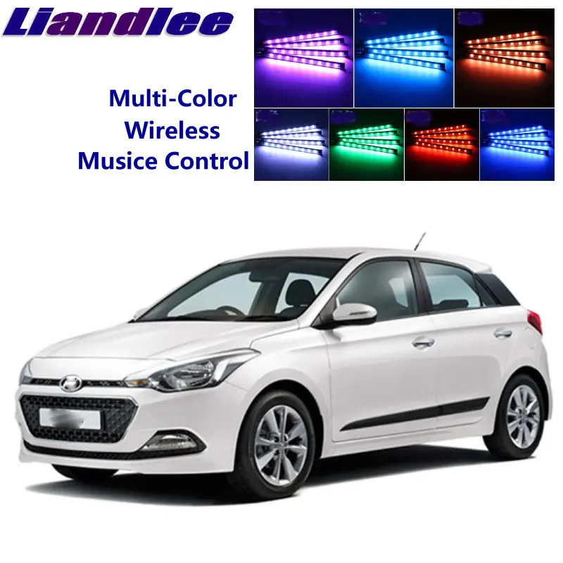 LiandLee Car Glow Interior Floor Decorative Atmosphere Seats Accent Ambient Neon light ForFor Hyundai i20 i-Gen Elite