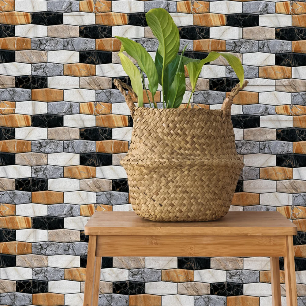 10Pcs 3D Wall Sticker Tile Marbling Brick Self-adhesive Waterproof Kitchen Bathroom Wall Stickers Home Decor Accessories 10Pcs 3D Wall Sticker Tile Marbling Brick Self-adhesive Waterproof Kitchen Bathroom Wall Stickers Home Decor Accessories