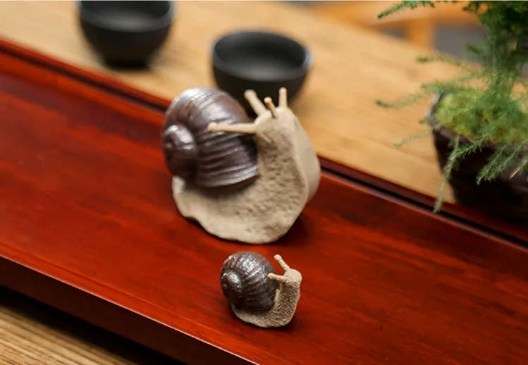 Garden Animals Ceramic Snail Bonsai Micro Landscape Garden Decoration Outdoor Potted Landscaping Decoration Garden Ornaments