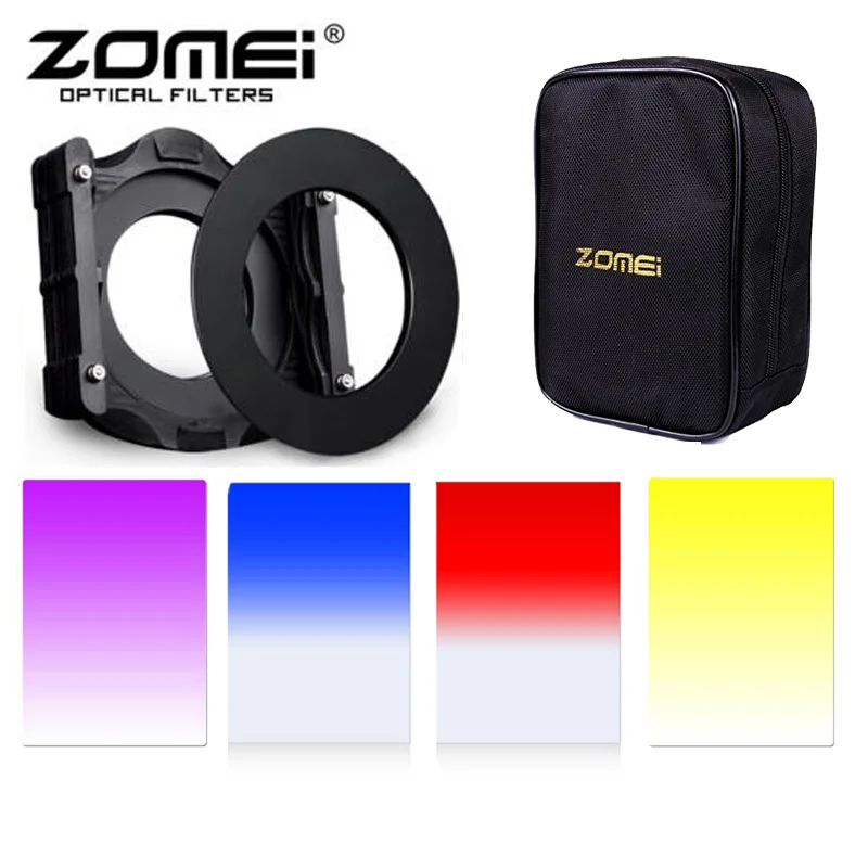 

Zomei 7 in1 Square Z-PRO Kit Multifunctional Filter Holders+Adapter Ring+16 Solt Cas+Gradual(Purple+Blue+Orange+Red) for Cokin Z
