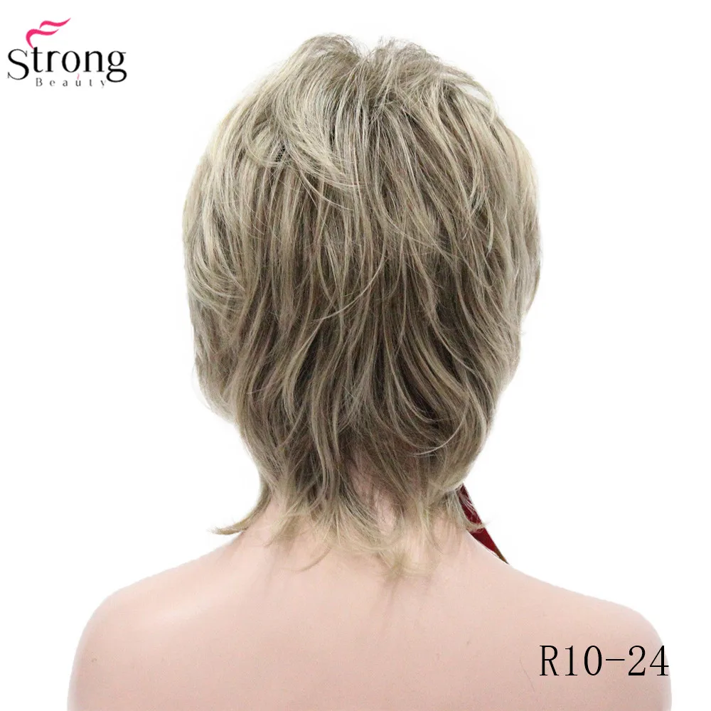 StrongBeauty, Женский синтетический парик, короткие волосы, Рыжий/блонд, натуральные парики, монолитные слоистые прически