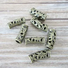 15 шт./лот тибетское серебро латунь, дредлоки, для увеличения объема, дреды бусины-трубки 5 мм отверстие