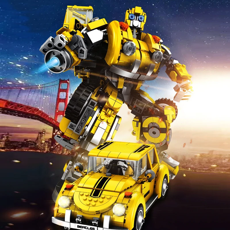1033 + шт трансформация bumble робот желтая пчела модель автомобиля строительные