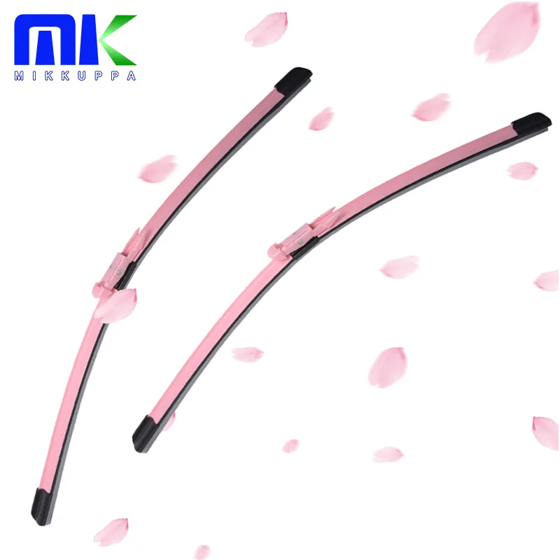 

Mikkuppa Pink Wiper Blade For Audi BMW Citroen Peugeot Fiat Opel Chevrolet Windscreen Windshield Silicone Rubber Auto Wipers